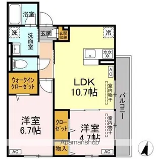 ケルサス湘南台【2階】の間取り