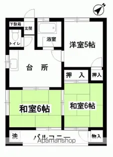 E−WEST【5号室】の間取り