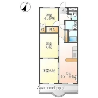 滋賀県近江八幡市鷹飼町北3丁目【マンション】の間取り