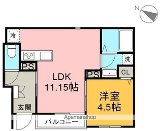 リーブルファイン下之一色町Ⅲ 2号棟【1階】の間取り