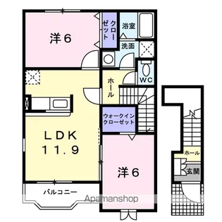 ソレイユMT・B【2階】の間取り
