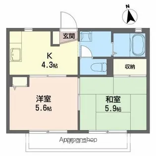 フローラルビラⅡ【1階】の間取り