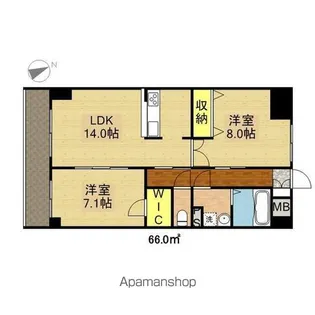 S-FORT鶴舞marks【8階】の間取り