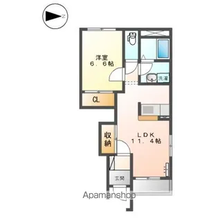 ベルメゾン【102号室】の間取り
