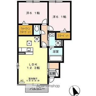 エステート上野【1階】の間取り