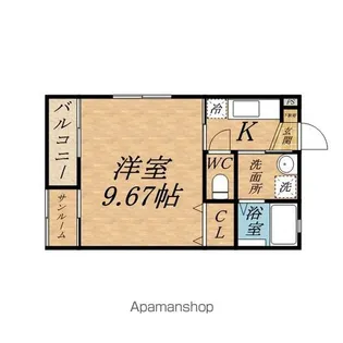 サンハイツ岡崎K【1階】の間取り