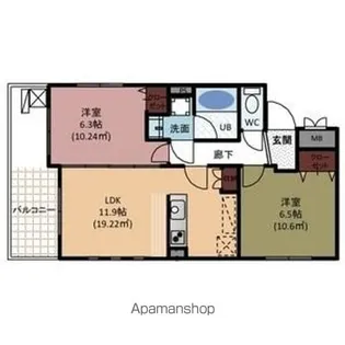 プレミアコート星ヶ丘【3階】の間取り