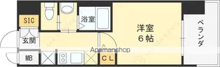 エステムコート梅田・茶屋町Ⅲネクスタ【6階】の間取り