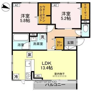 プリュニエ【1階】の間取り