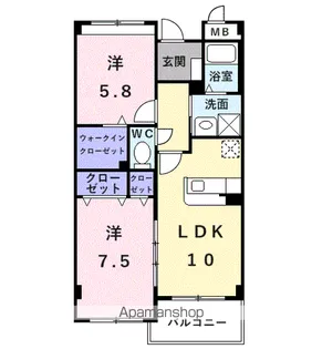 エトワール観音寺【3階】の間取り