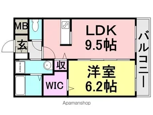 ディアコート立花【406号室】の間取り