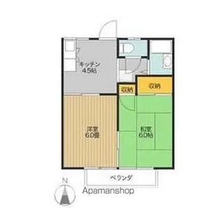 ブルーキャッスル【101号室】の間取り