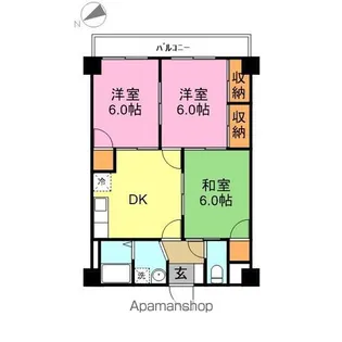 マンションエスポワール【3階】の間取り