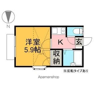 フラット岩崎宇都宮【1階】の間取り