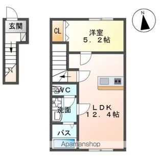 仮)白河中山下アパートB【203号室】の間取り