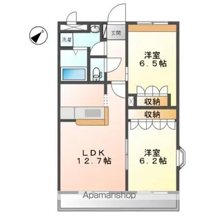 ビアン・ゼルコバ【2階】の間取り