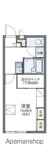 レオパレスサニーコート【2階】の間取り