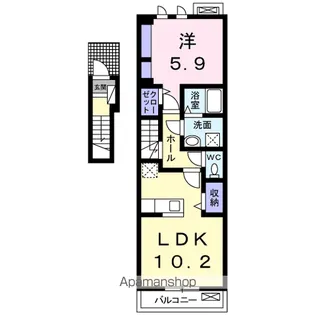 メゾン ド エクラⅡ【2階】の間取り