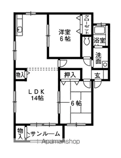 サン・ドミールD【2階】の間取り