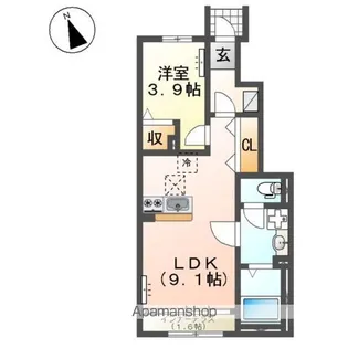 フェイジョアD【1階】の間取り