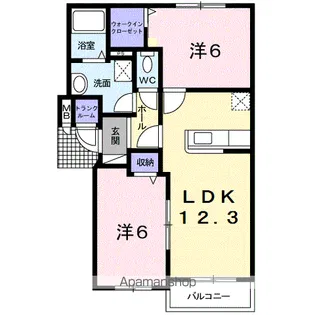 サンリット・かむい【2階】の間取り