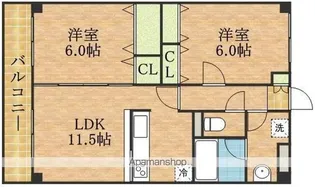 コンフォール上山【208号室】の間取り