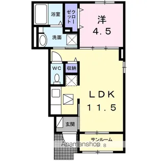 リュニック 唯 Ⅱ【1階】の間取り