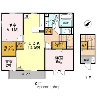 ヴィラ桜木 A棟【201号室】の間取り