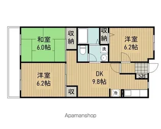 ノーベルコート(旧第6栗山マンション)【5階】の間取り