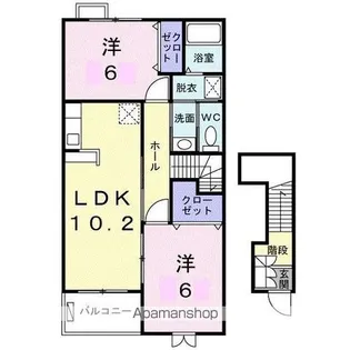 ウエストヒルズC【2階】の間取り