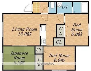 エストラージュ西野弐番館【1階】の間取り