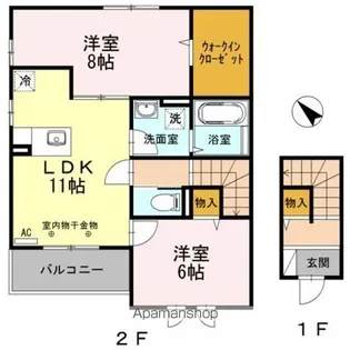 アビエス A【2階】の間取り