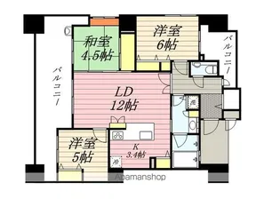 フリーディア大橋駅前プレミアム【3階】の間取り
