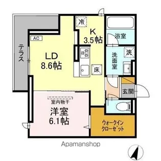 リシェスみのり台 A・B・C A棟【1階】の間取り