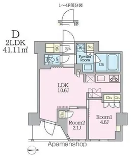 クレストコート東池袋【5階】の間取り