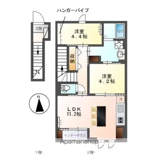仮)港区秋葉アパート【2階】の間取り