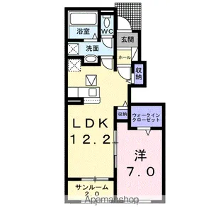 シエロガーデン下余部A【1階】の間取り