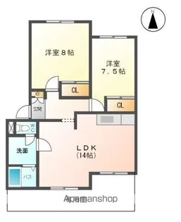 パティオガーデンC【1階】の間取り