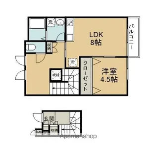 コージィコート弐番館【2階】の間取り