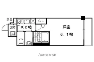 エステムコート京都西院【4階】の間取り