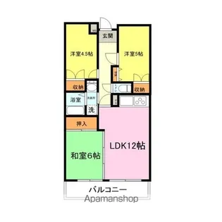 パレス新下関【4階】の間取り