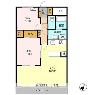 ディセット・ハイム牡丹山【2階】の間取り