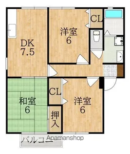 グランシャリオB棟【2階】の間取り