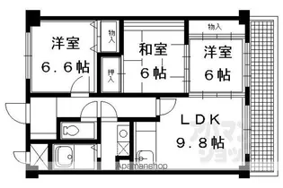 GREENFOREST松ヶ崎【502号室】の間取り
