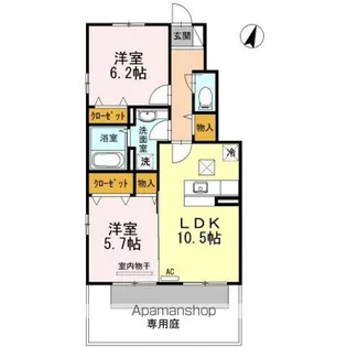 フォンテーヌ金倉 B棟【1階】の間取り