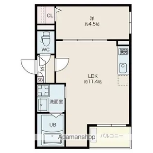 JACK GONISHIⅠ【1階】の間取り