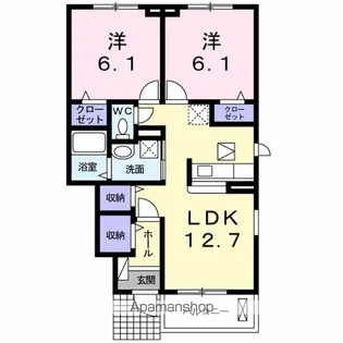 クレセント Ⅱ【1階】の間取り
