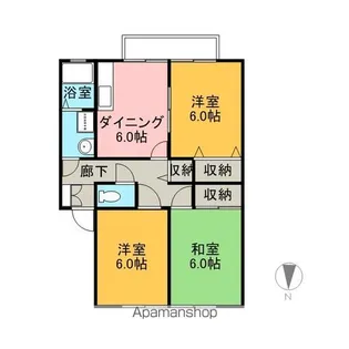 サンハーモニーB棟【102号室】の間取り