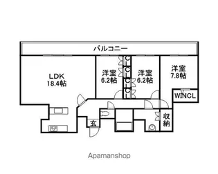 ラフィネタワー札幌南3条【29階】の間取り