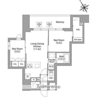 バウスフラッツ蔵前【7階】の間取り